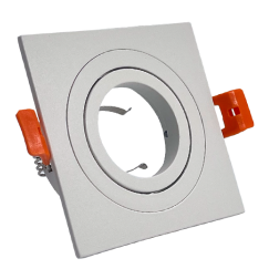 ARO GU10/MR16 PLANO QUADRADO BRANCO ORIENTÁVEL