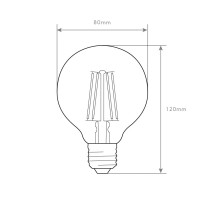 LÂMPADA G80 E27 8W FILAMENTO ÂMBAR 2700K