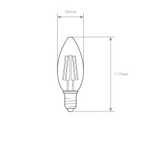 LÂMPADA C37 E14 4W FILAMENTO TRS 6400K