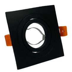 ARO GU10/MR16 PLANO QUADRADO PRETO ORIENTÁVEL