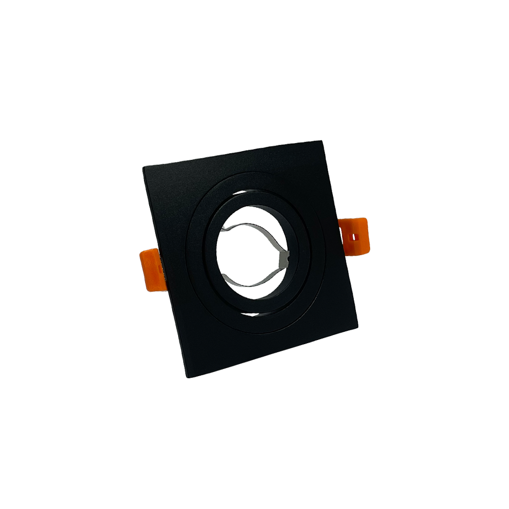 ARO GU10/MR16 PLANO QUADRADO PRETO ORIENTÁVEL