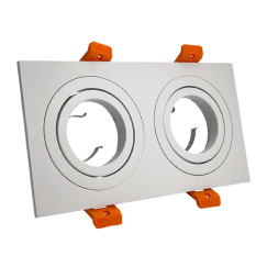 ARO GU10/MR16 PLANO 2*GU10 BRANCO ORIENTÁVEL