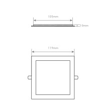 PAINEL LED EMBUTIR 6W QUADRADO BRANCO 3000K LM