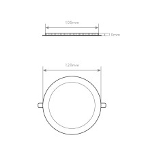 PAINEL LED EMBUTIR 6W REDONDO NÍQUEL 6400K LM