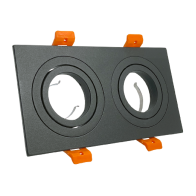 ARO GU10/MR16 PLANO 2*GU10 PRETO ORIENTÁVEL