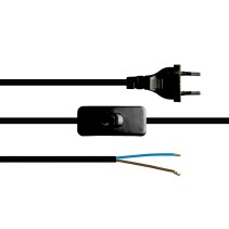 FIO COM FICHA E INTERRUPTOR 1.8m PRETO