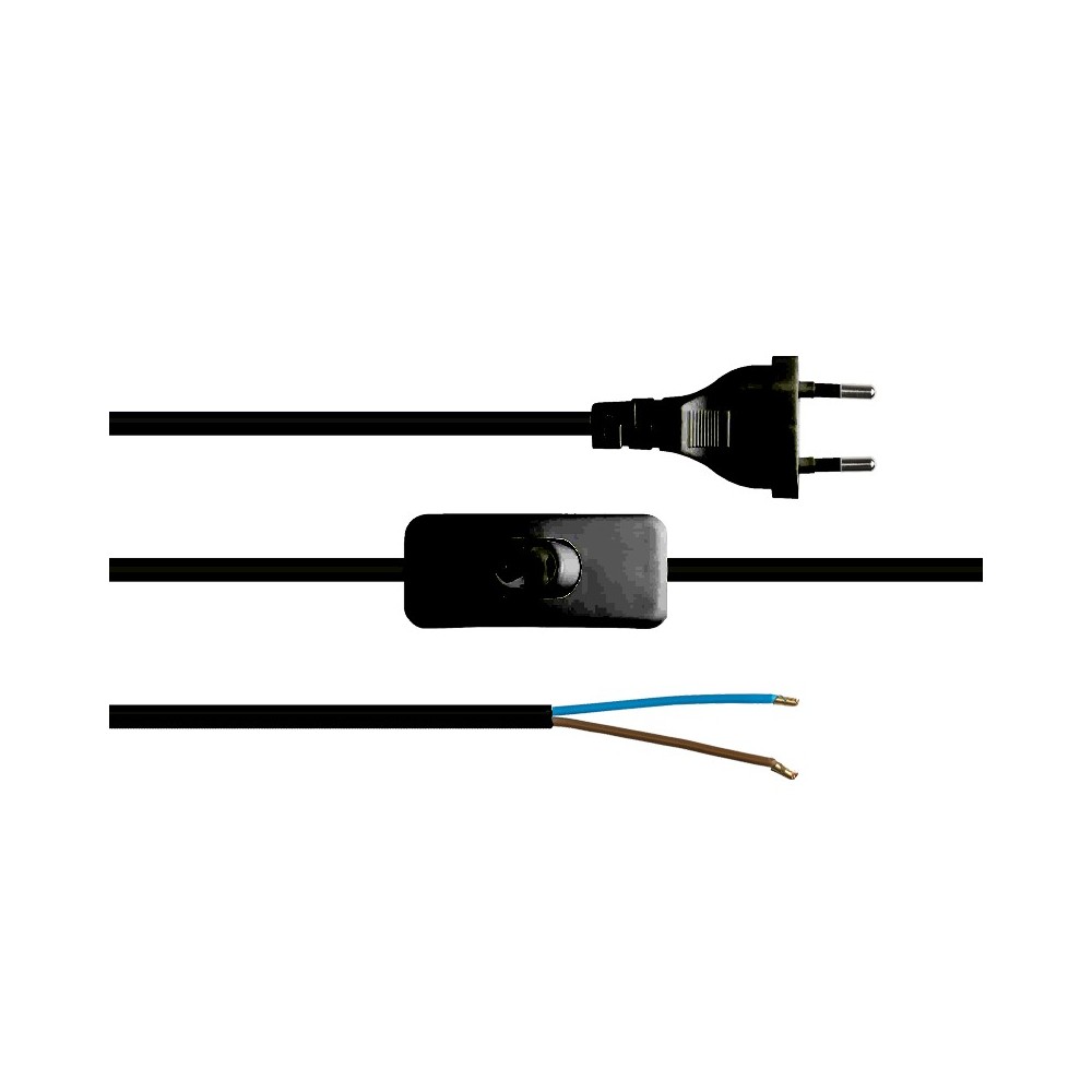 FIO COM FICHA E INTERRUPTOR 1.8m PRETO