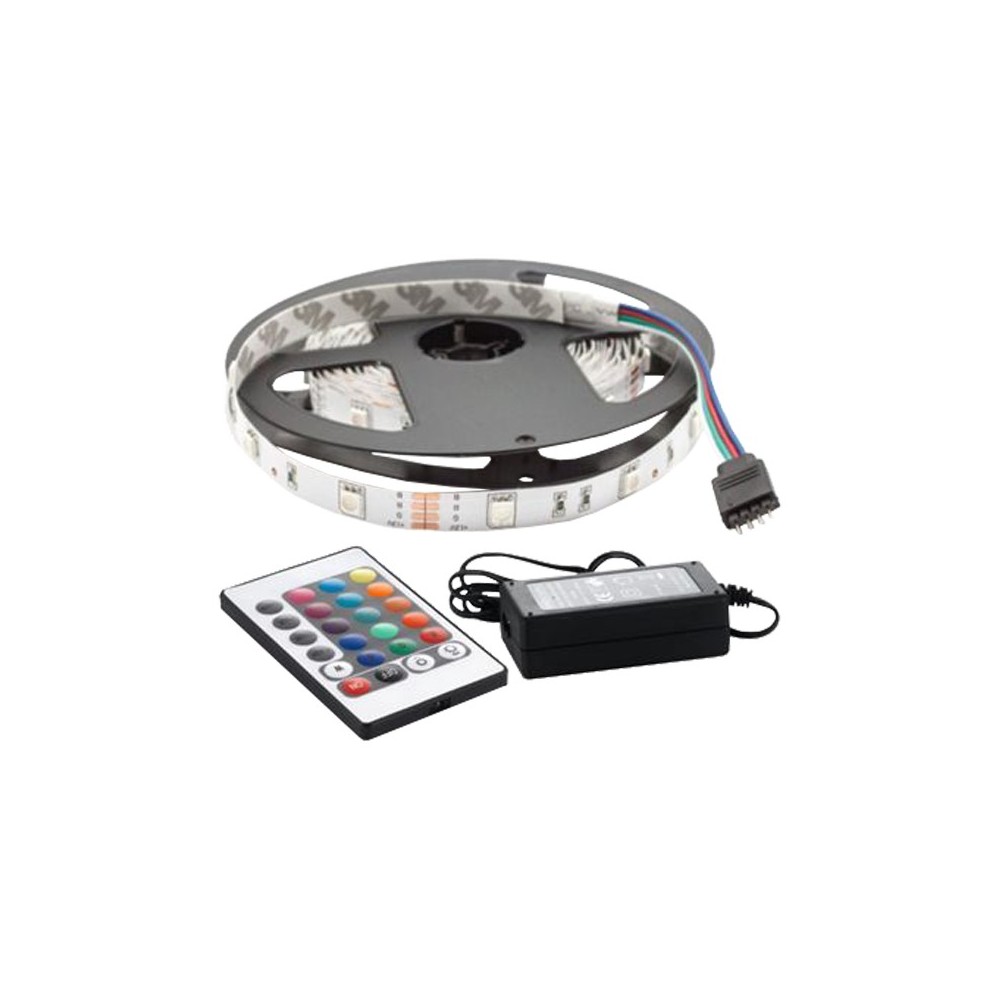 KIT FITA RGB COM CONTROLADOR E TRANSFORMADOR