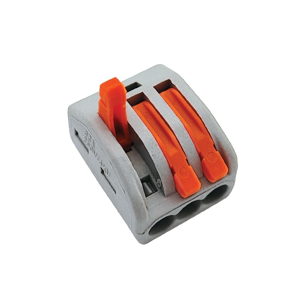 LIGADOR PARA FIO FLEXÍVEL CINZENTO 3 ENTRADAS