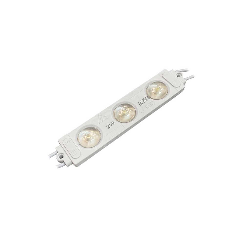 MODULO MINI 3LEDS 2W 6400K 220V IP67 PACK20