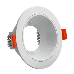 ARO GU10/MR16 RECUADO REDONDO BRANCO PVC FIXO