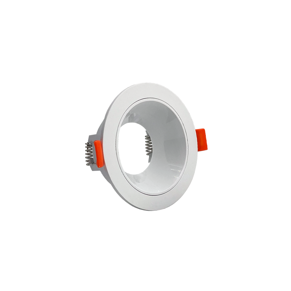 ARO GU10/MR16 RECUADO REDONDO BRANCO PVC FIXO