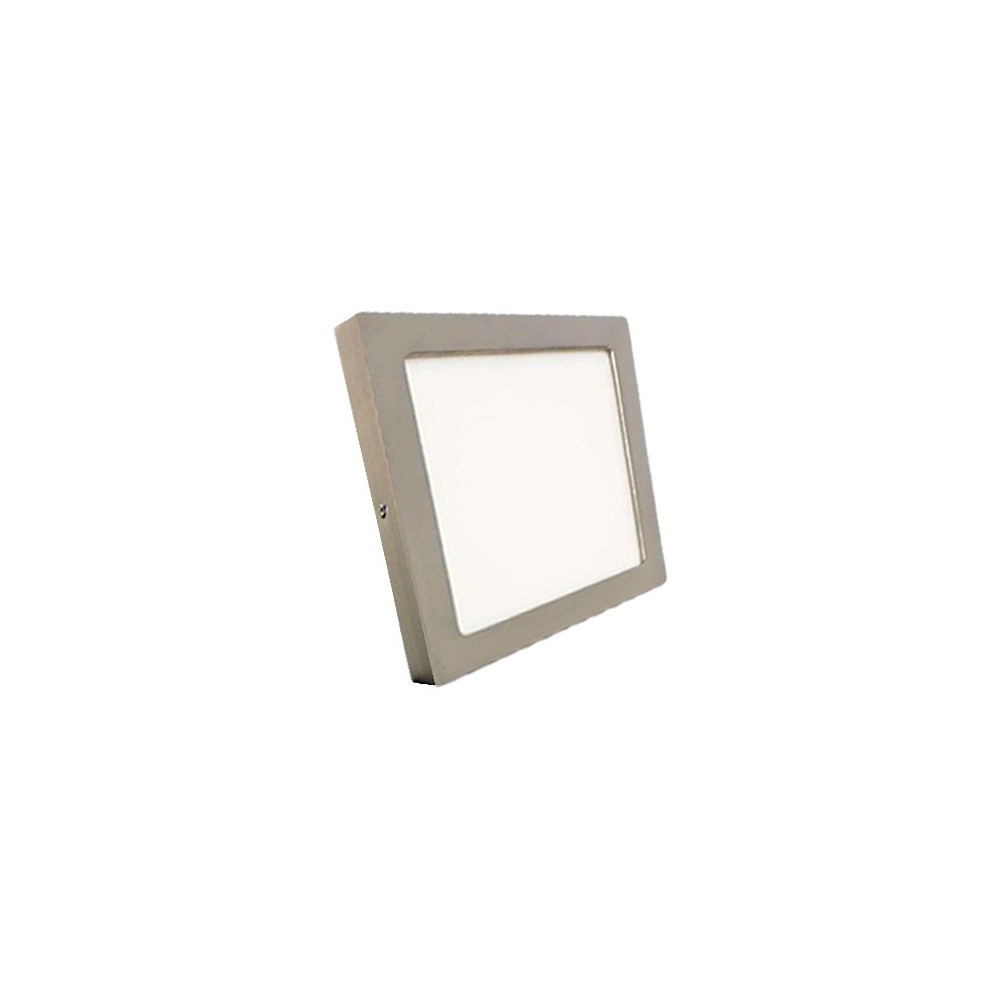 PAINEL LED SALIENTE 12W QUADRADO NÍQUEL 6400K HXL