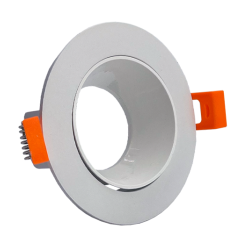 ARO GU10/MR16 RECUADO REDONDO BRANCO PVC