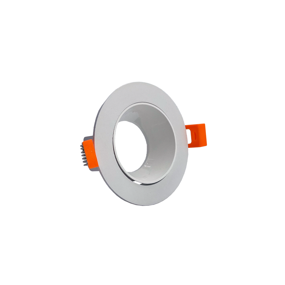 ARO GU10/MR16 RECUADO REDONDO BRANCO PVC