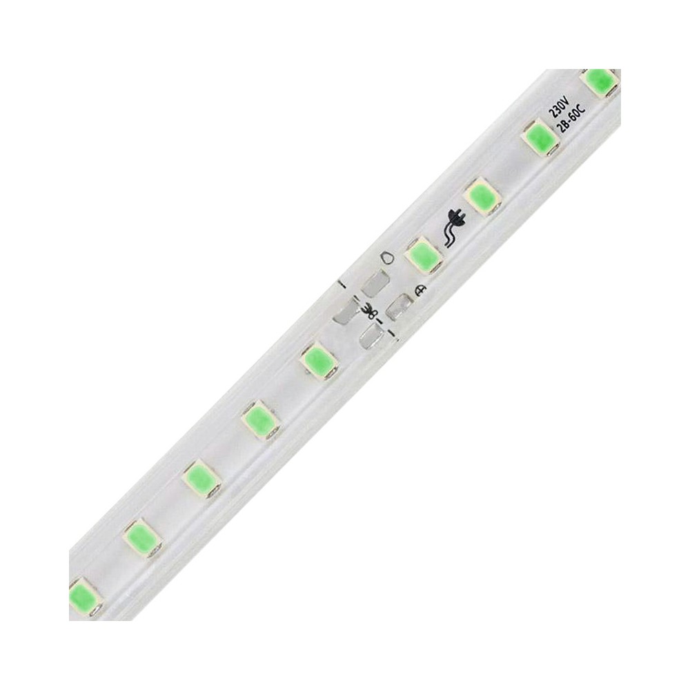 FITA LED 2835 120 LEDS 12W 220V IP65 10-10CM VERDE
