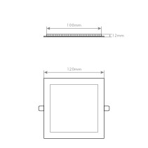 PAINEL LED EMBUTIR 6W QUADRADO BRANCO CCT