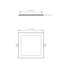 PAINEL LED EMBUTIR 12W QUADRADO BRANCO CCT