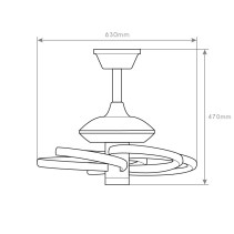 VENTILADOR DE TETO 9826 LED 180W CCT S25