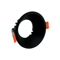 ARO GU10/MR16 RECUADO REDONDO PRETO PVC ( NOVO )