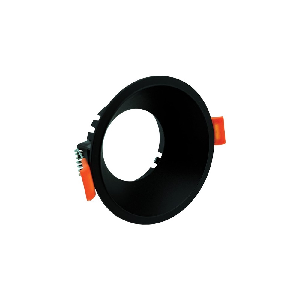 ARO GU10/MR16 RECUADO REDONDO PRETO PVC ( NOVO )