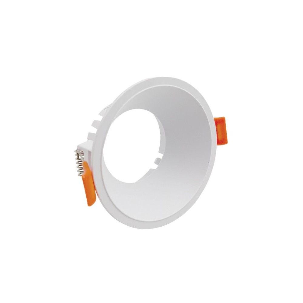 ARO GU10/MR16 RECUADO REDONDO BRANCO PVC ( NOVO )