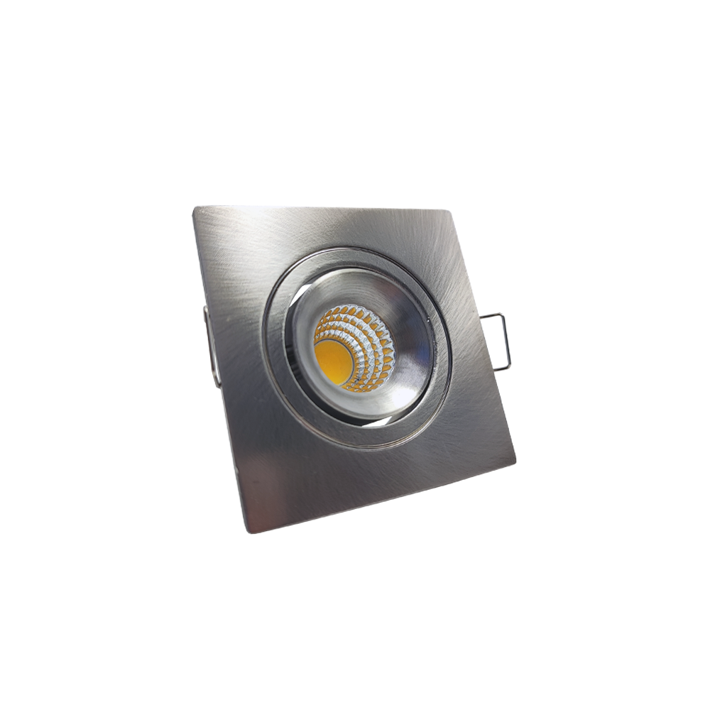 SPOT LED EMBUTIR QUADRADO NÍQUEL ORIEN. 3W 6400K