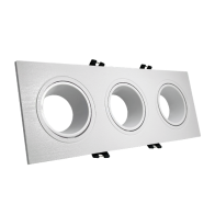 ARO GU10/MR16 RETANGULAR BRANCO TRIPLO