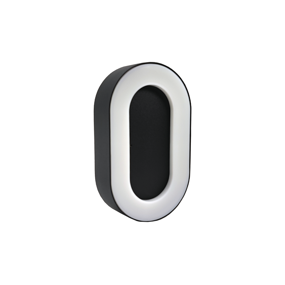 APLIQUE OVAL PRETO 12W 4200K