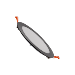 PAINEL LED EMBUTIR 6W REDONDO PRETO 3CCT